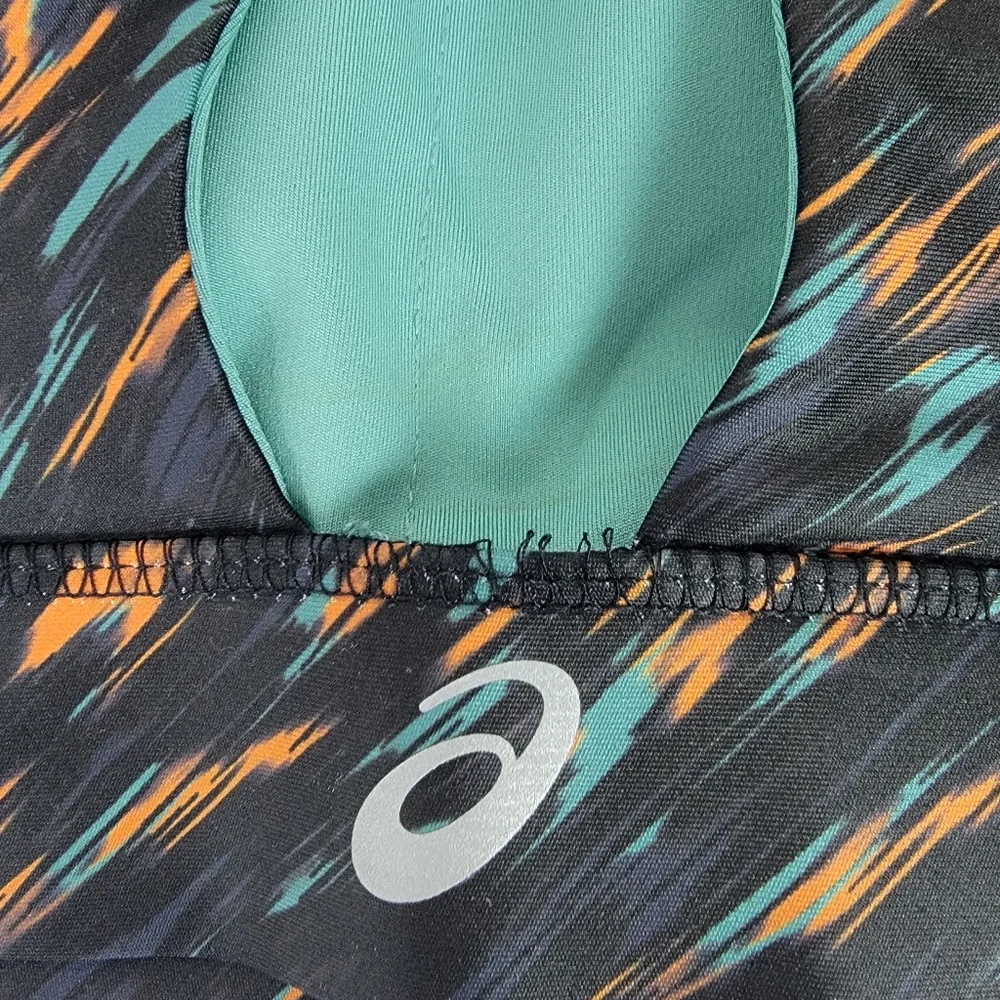 Asics NEW Women's Sz M Black Multi Color PR Lyte Yoga‎ Activewear Sports Bra